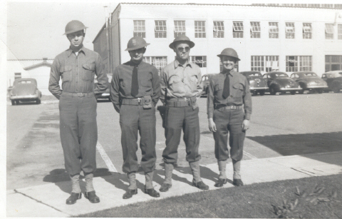 Above: Paul Scharff, Russ Sanders, Ross Swinford, Bill Slade Mills Field 4 Apr 1942